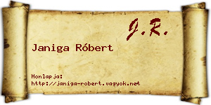 Janiga Róbert névjegykártya